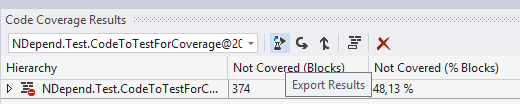 export visual studio coverage from xml to binary format