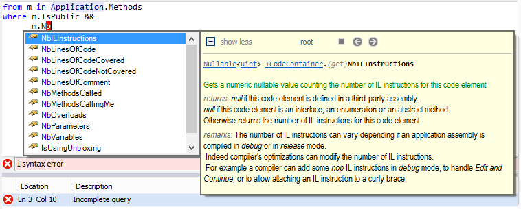 NDepend - New CQLINQ