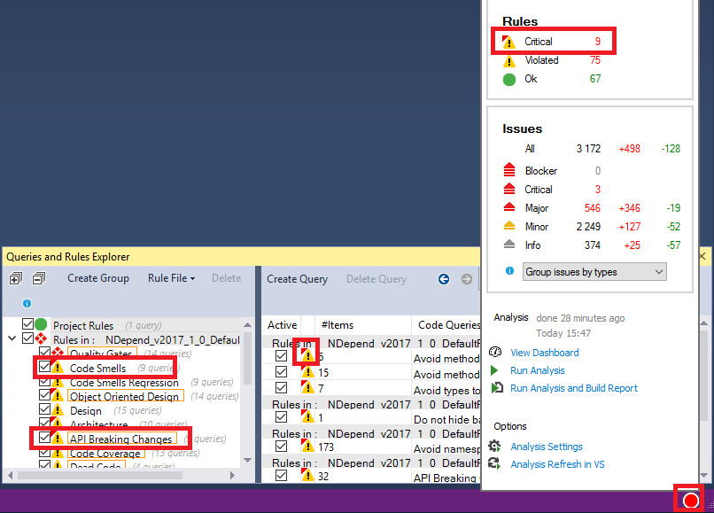 ndepend cqlinq csharp linq critical code rule shown in the ndepend dashboard