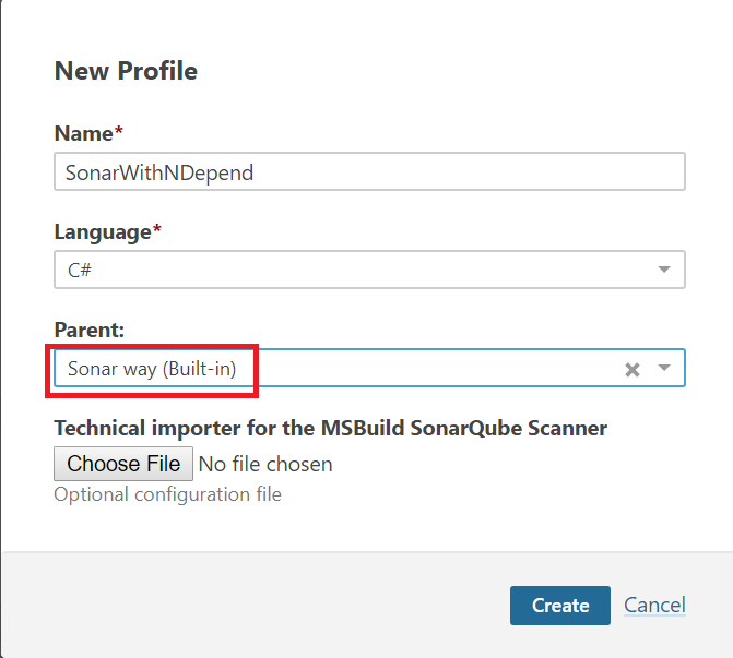 ndepend sonarqube extension sonar way built-in profile