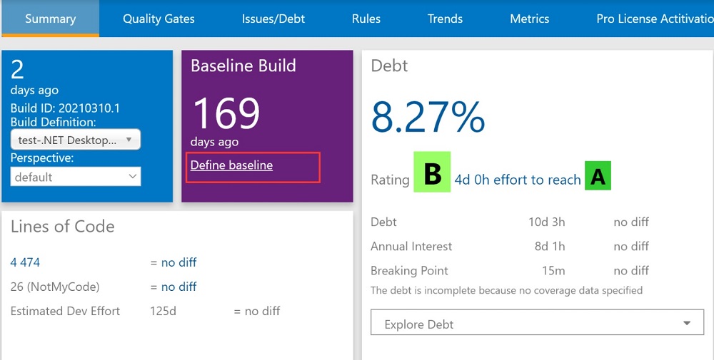 Azure DevOps NDepend extension: Comparing against a Baseline
