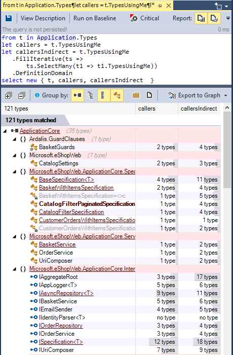 Using the method FillIterative() to get the call transitive of a type