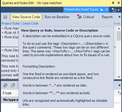 View Rule Description vs. View Rule Source Code