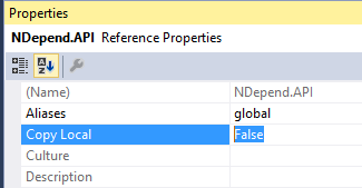 visual studio project copy local equals false