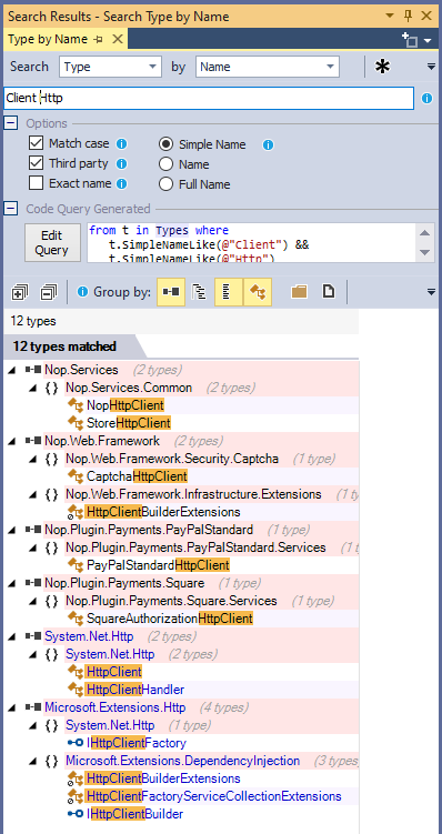 NDepend Search With Regular Expression Regex