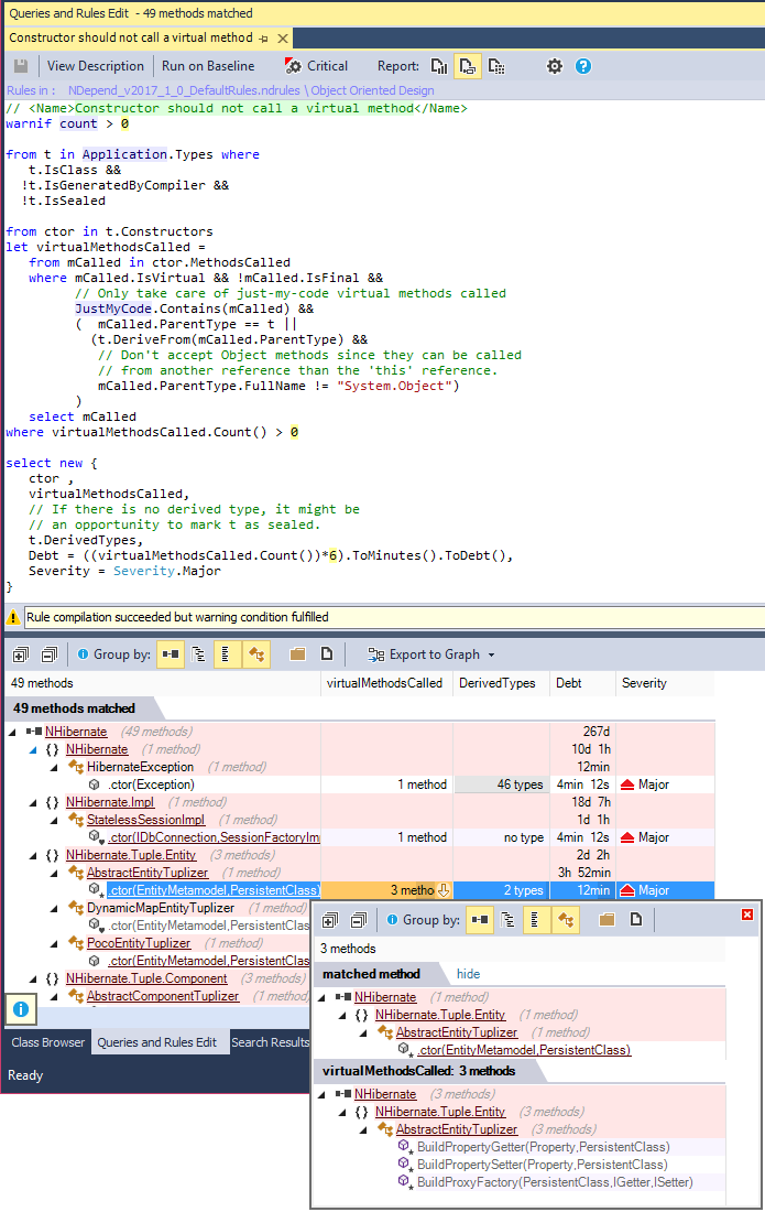 ndepend cqlinq rule as csharp linq query