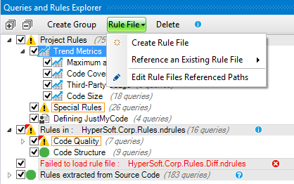 create an ndepend rule file
