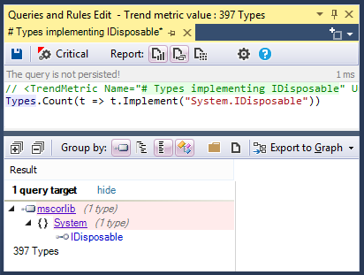 NDepend Trend Metrics