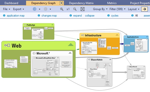 visual studio dependency graph